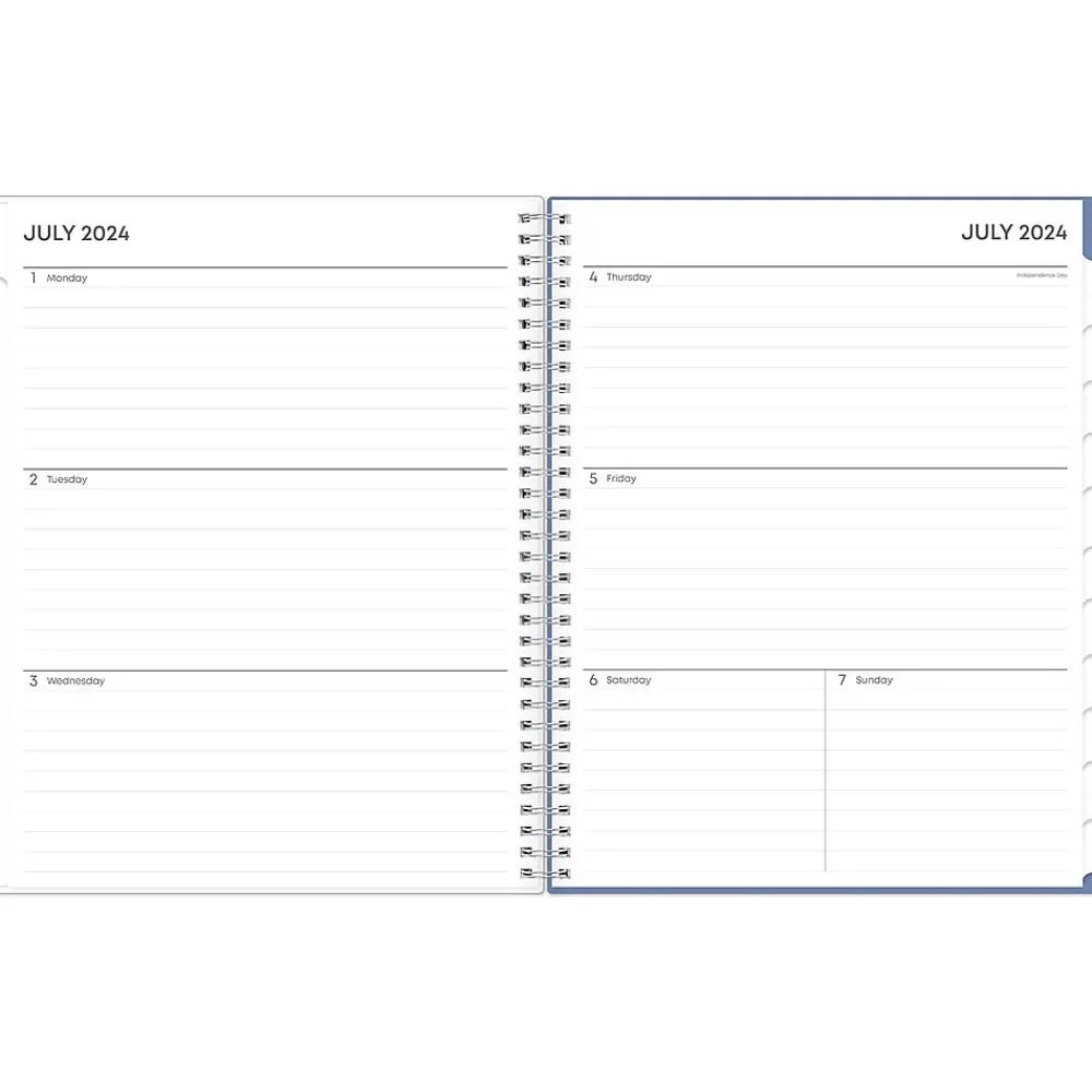 Academic Planners|Blue Sky 2024-2025 Cloudsy 8.5" x 11" Academic Weekly & Monthly Planner, Plastic Cover, Blue/Brown (150126)