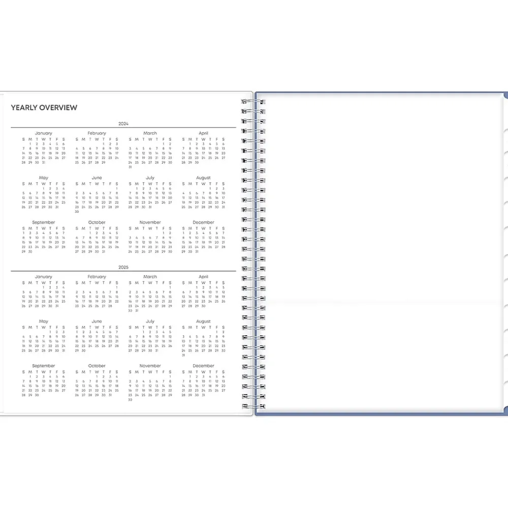 Academic Planners|Blue Sky 2024-2025 Cloudsy 8.5" x 11" Academic Weekly & Monthly Planner, Plastic Cover, Blue/Brown (150126)