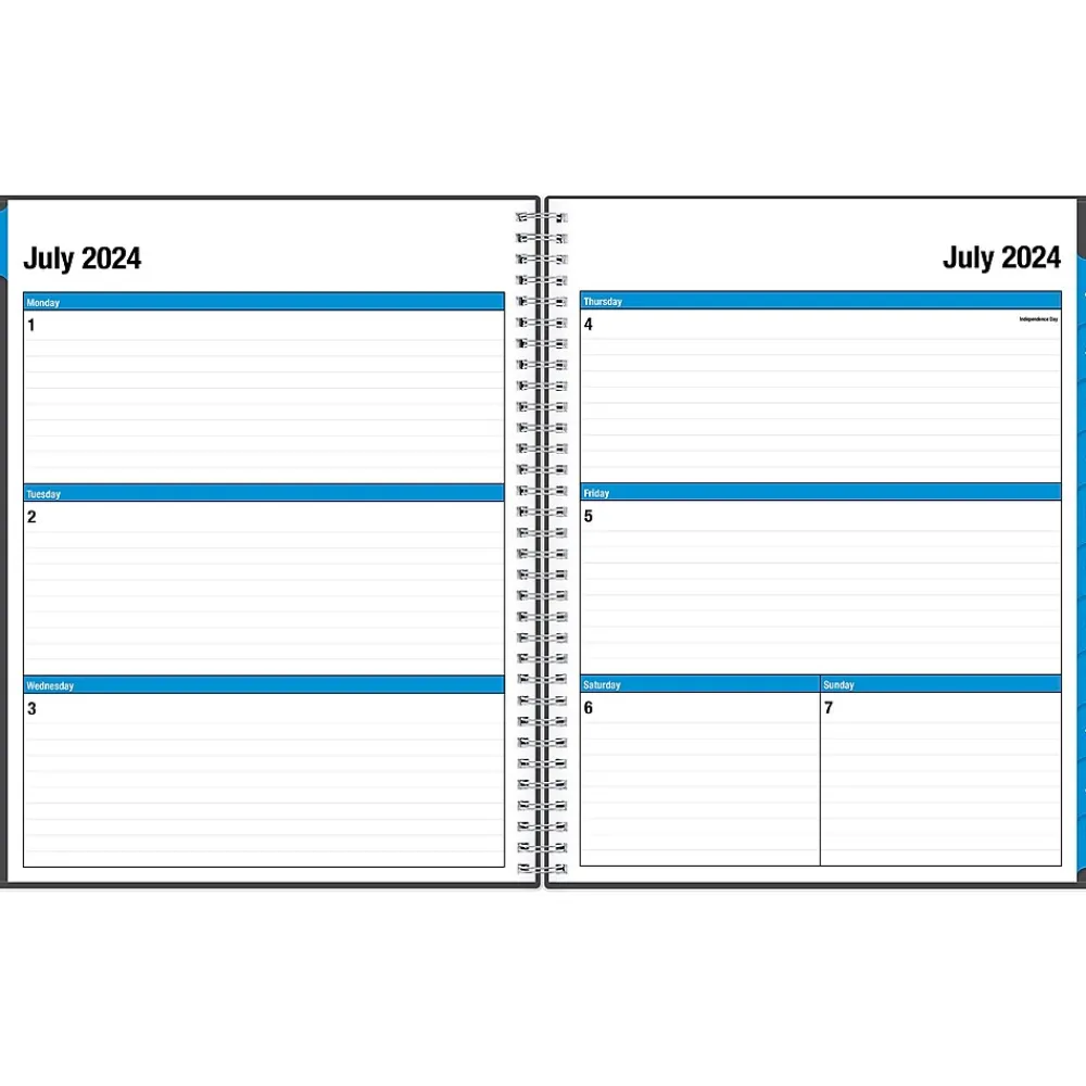 Academic Planners|Blue Sky 2024-2025 Collegiate 8.5" x 11" Academic Weekly & Monthly Planner, Plastic Cover, Gray (100135-A25)