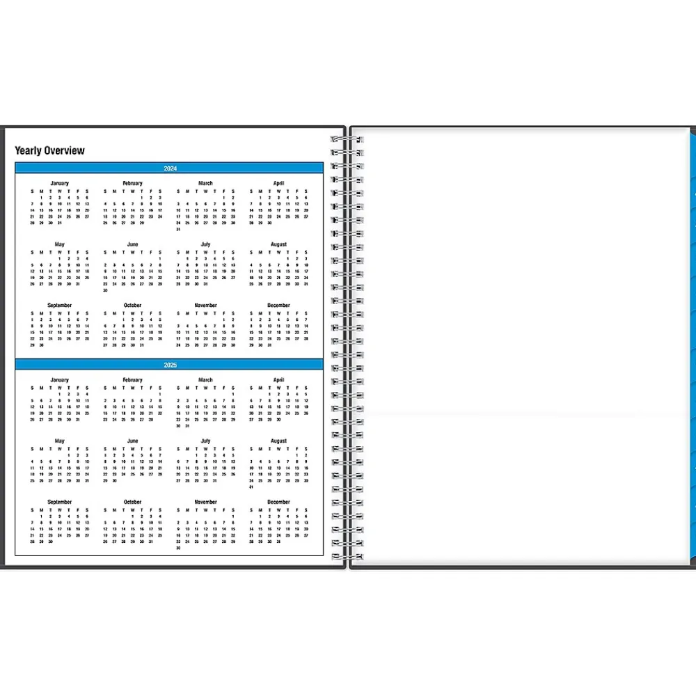 Academic Planners|Blue Sky 2024-2025 Collegiate 8.5" x 11" Academic Weekly & Monthly Planner, Plastic Cover, Gray (100135-A25)