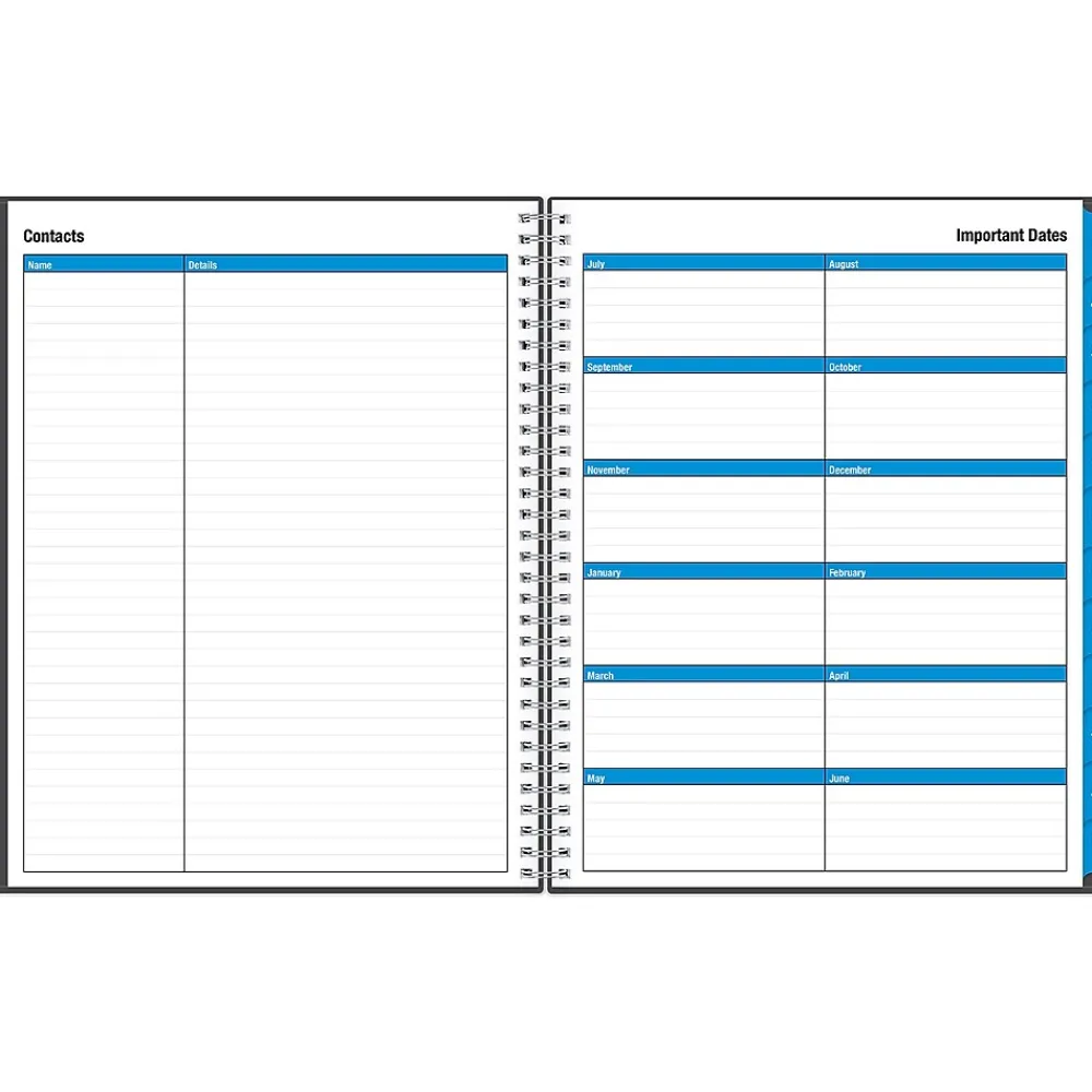 Academic Planners|Blue Sky 2024-2025 Collegiate 8.5" x 11" Academic Weekly & Monthly Planner, Plastic Cover, Gray (100135-A25)