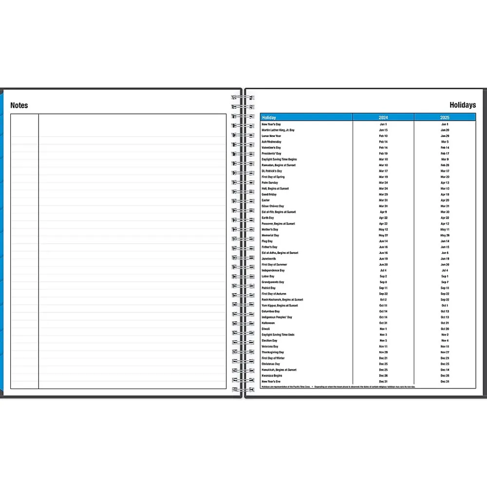 Academic Planners|Blue Sky 2024-2025 Collegiate 8.5" x 11" Academic Weekly & Monthly Planner, Plastic Cover, Gray (100135-A25)