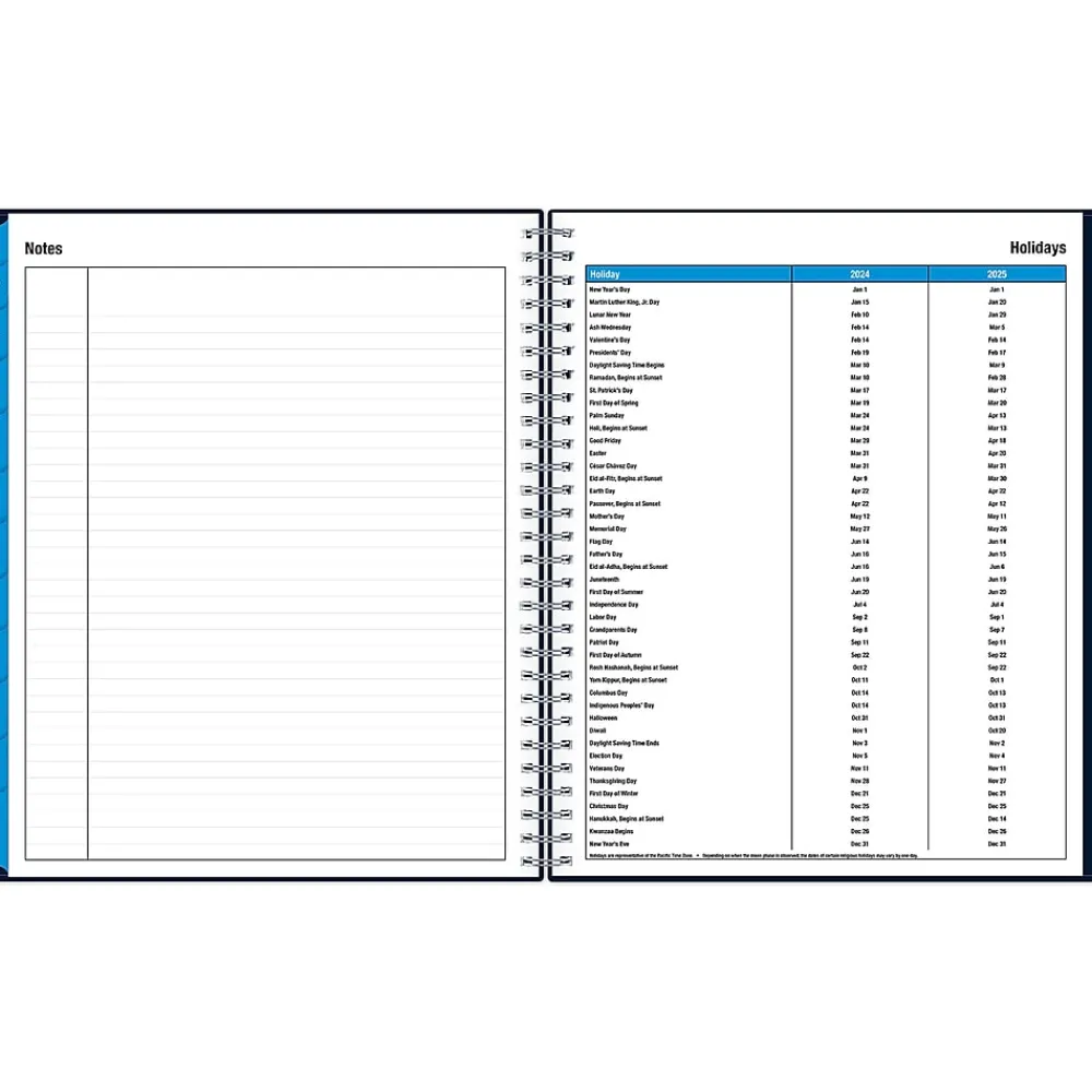 Academic Planners|Blue Sky 2024-2025 Collegiate 8" x 10" Academic Monthly Planner, Plastic Cover, Navy (148674-A25)