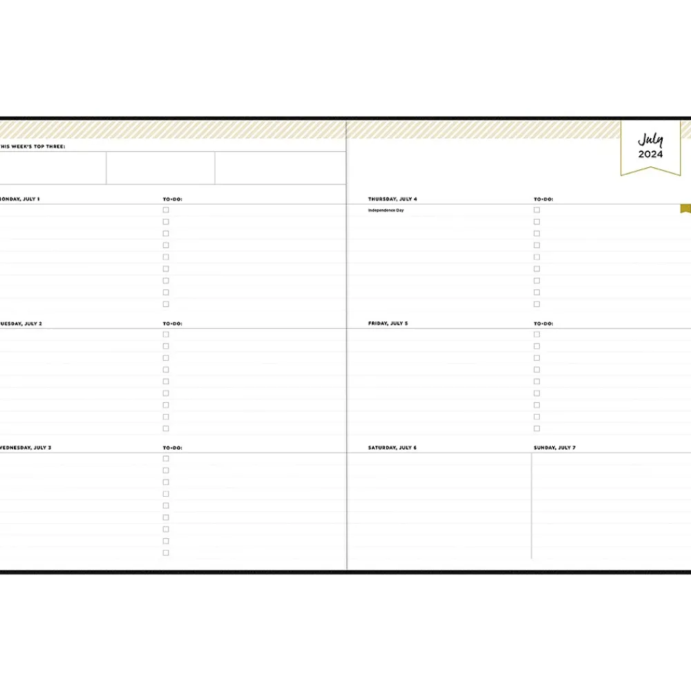 Academic Planners|Blue Sky 2024-2025 Day Designer 8" x 10" Academic Weekly & Monthly Planner, Black (144874)