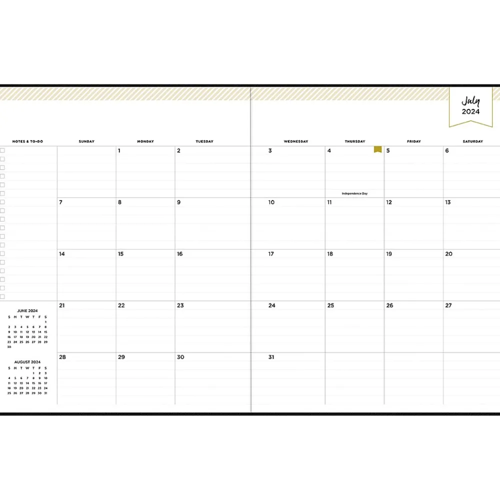 Academic Planners|Blue Sky 2024-2025 Day Designer 8" x 10" Academic Weekly & Monthly Planner, Black (144874)