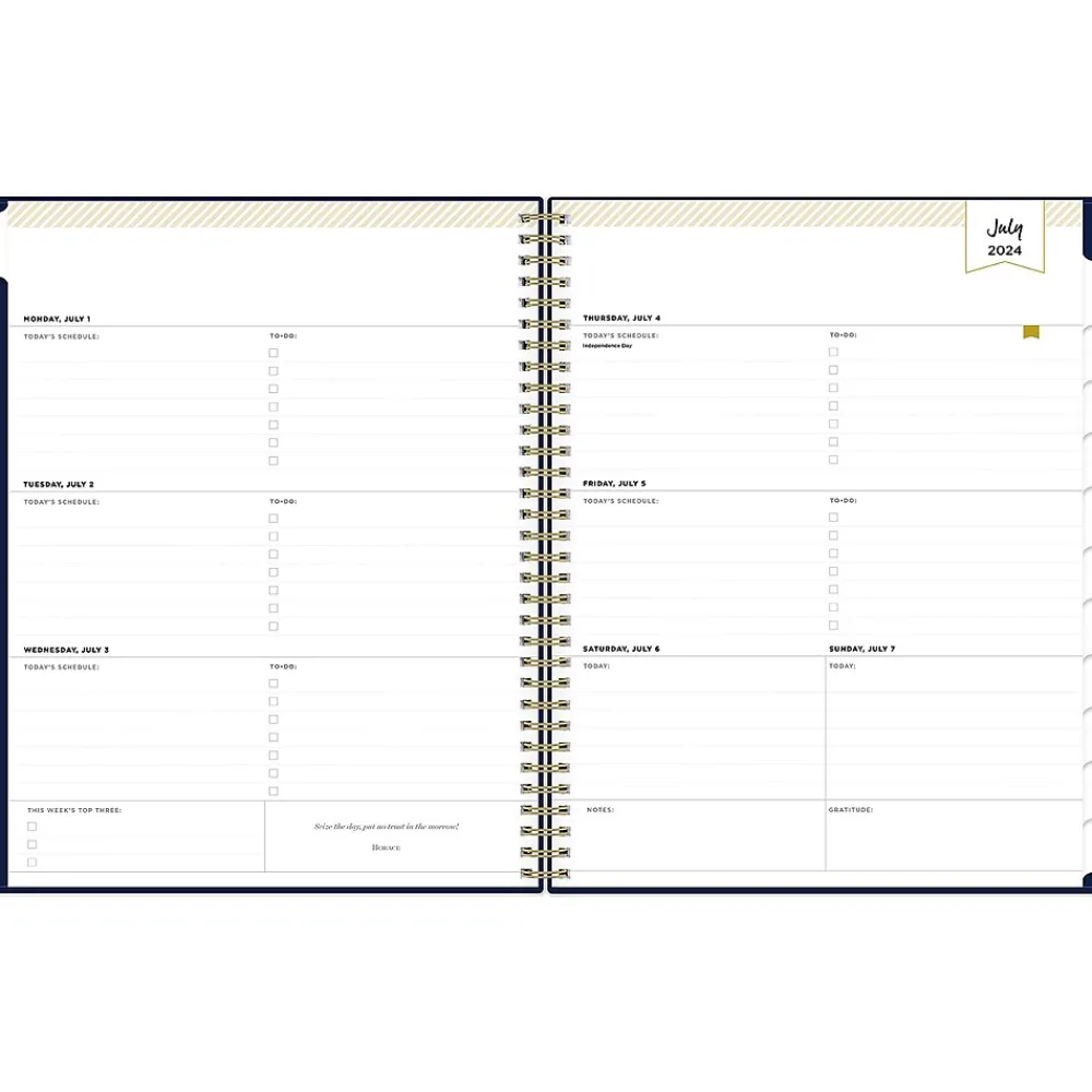 Academic Planners|Blue Sky 2024-2025 Day Designer 8.5" x 11" Academic Weekly & Monthly Planner, Plastic Cover, Deep Blue (149826)