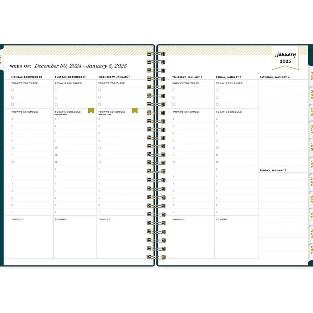 2025 Planners|Blue Sky 2025 Day Designer 5.88" x 8.63" Weekly & Monthly Planner, Plastic Cover, Peacock Blue (152221)