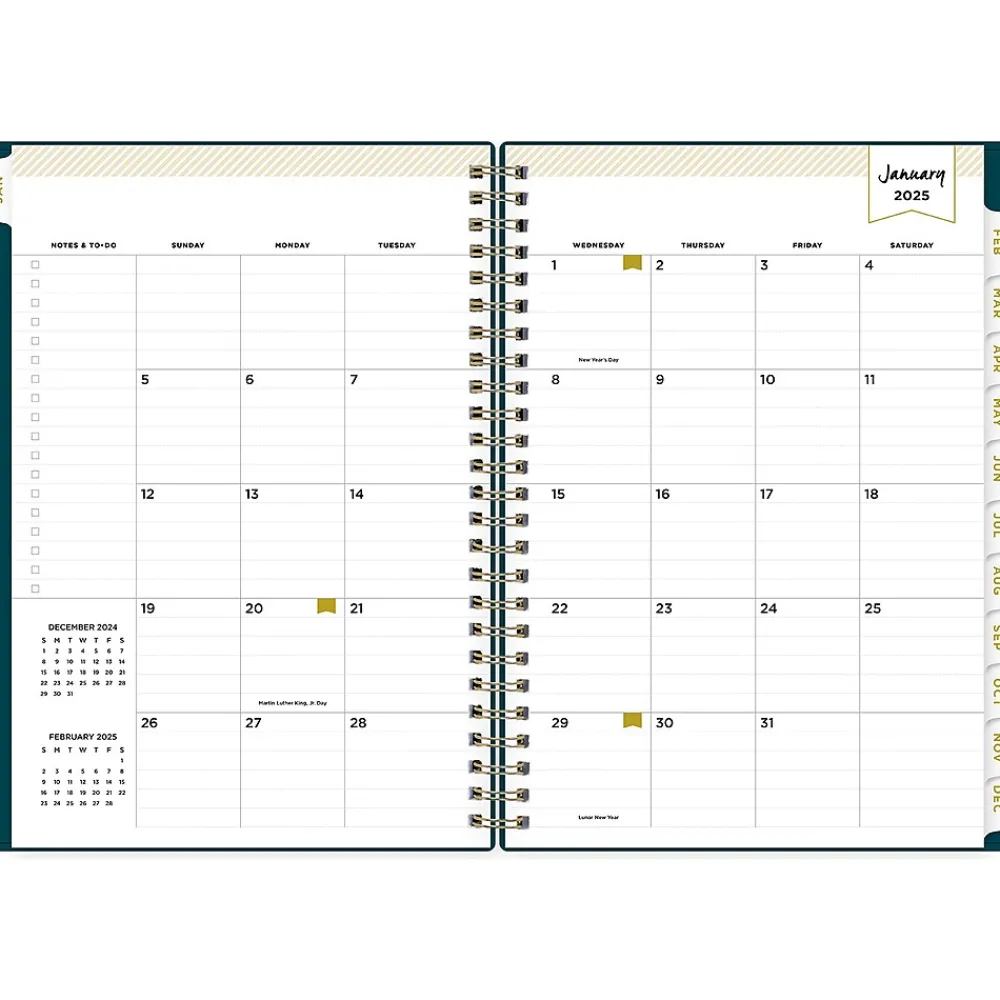 2025 Planners|Blue Sky 2025 Day Designer 5.88" x 8.63" Weekly & Monthly Planner, Plastic Cover, Peacock Blue (152221)