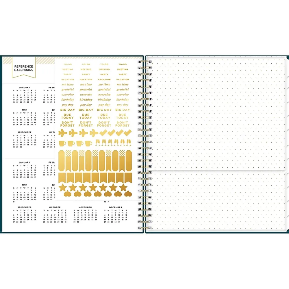 2025 Planners|Blue Sky 2025 Day Designer 8" x 10" Monthly Planner, Plastic Cover, Peacock (152222)