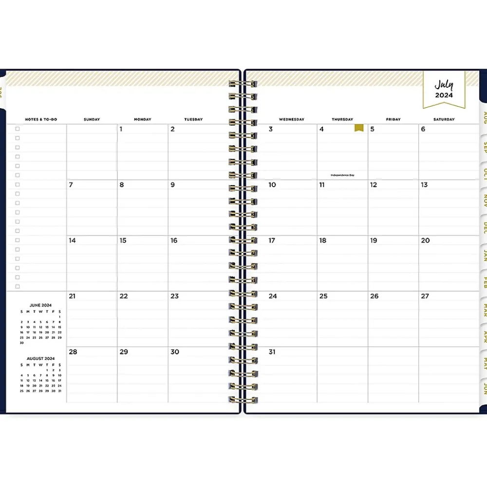 Academic Planners|Blue Sky 2024-2025 Day Designer Academic 5.88" x 8.63" Academic Weekly & Monthly Planner, Deep Blue (150139)