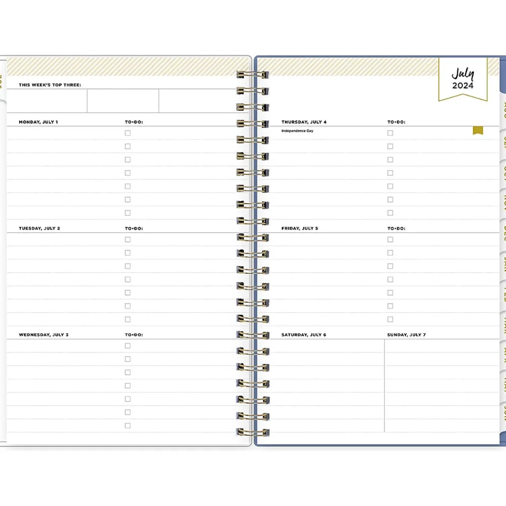 Academic Planners|Blue Sky 2024-2025 Day Designer Blurred Spring Lilac 5" x 8" Academic Weekly & Monthly Planner, Plastic Cover, Multicolor