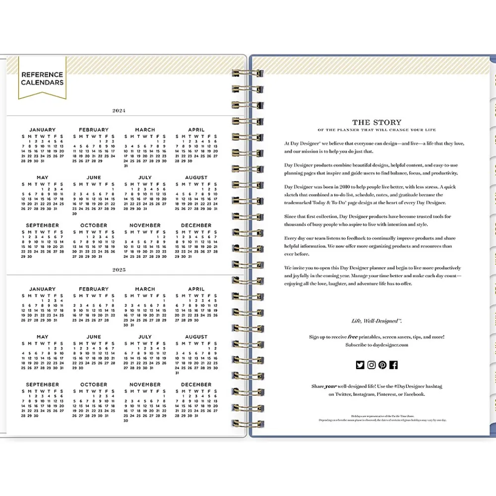 Academic Planners|Blue Sky 2024-2025 Day Designer Blurred Spring Lilac 5" x 8" Academic Weekly & Monthly Planner, Plastic Cover, Multicolor