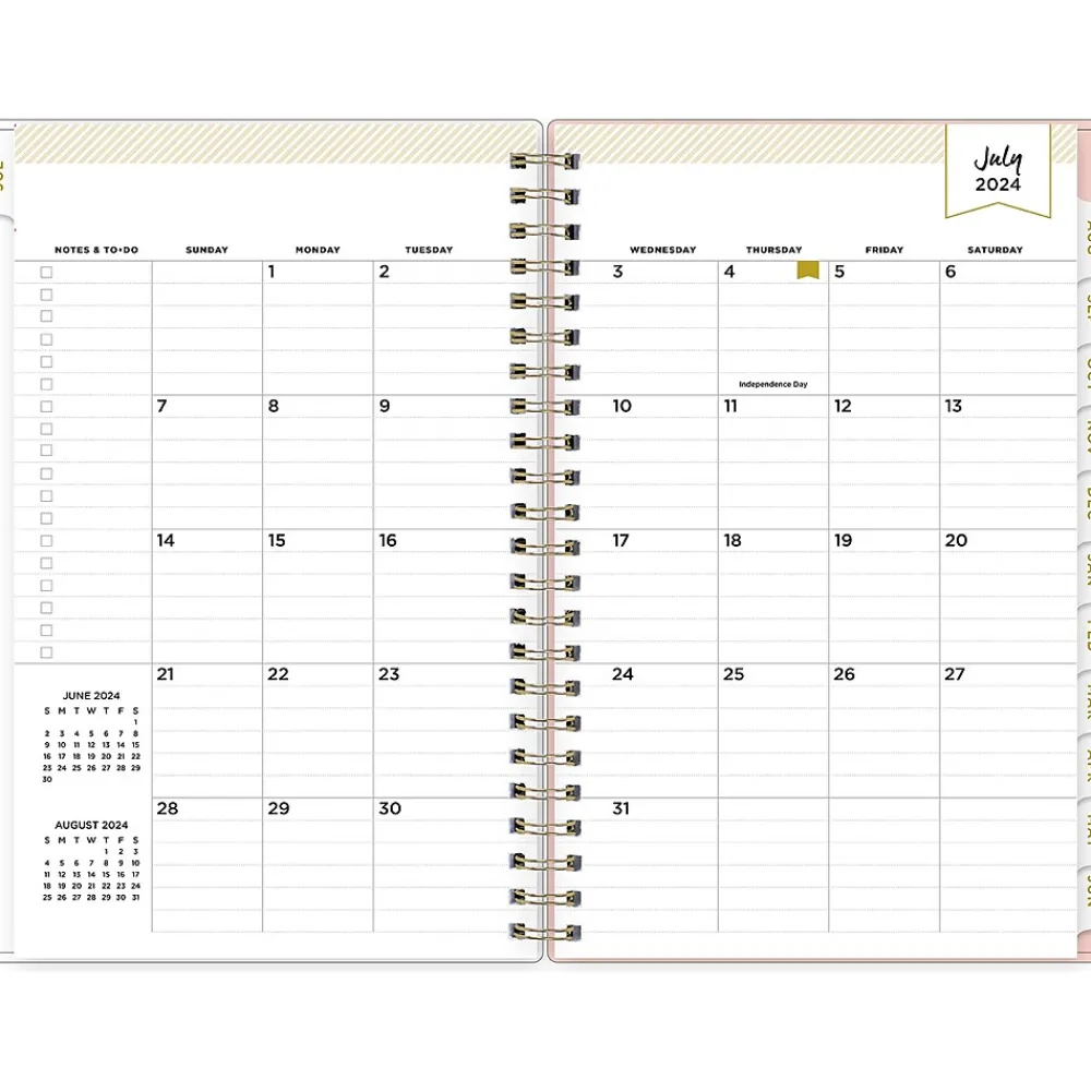 Academic Planners|Blue Sky 2024-2025 Day Designer Casa Bella 5" x 8" Academic Weekly & Monthly Planner, Plastic Cover, Coral/White (149833)