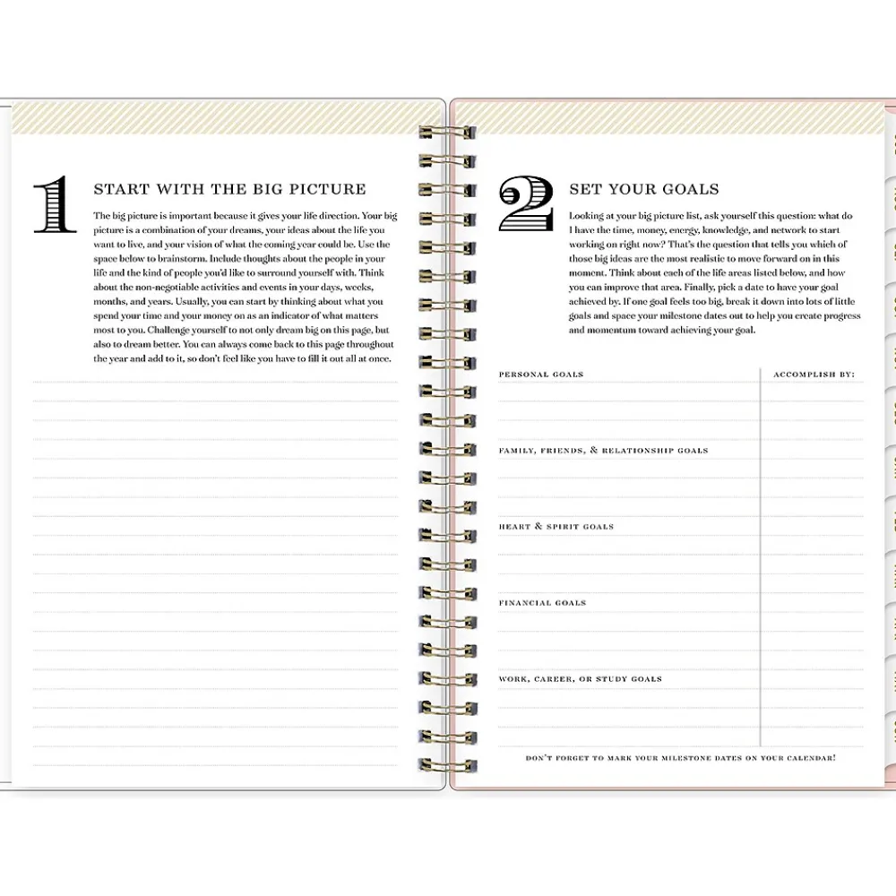 Academic Planners|Blue Sky 2024-2025 Day Designer Casa Bella 5" x 8" Academic Weekly & Monthly Planner, Plastic Cover, Coral/White (149833)