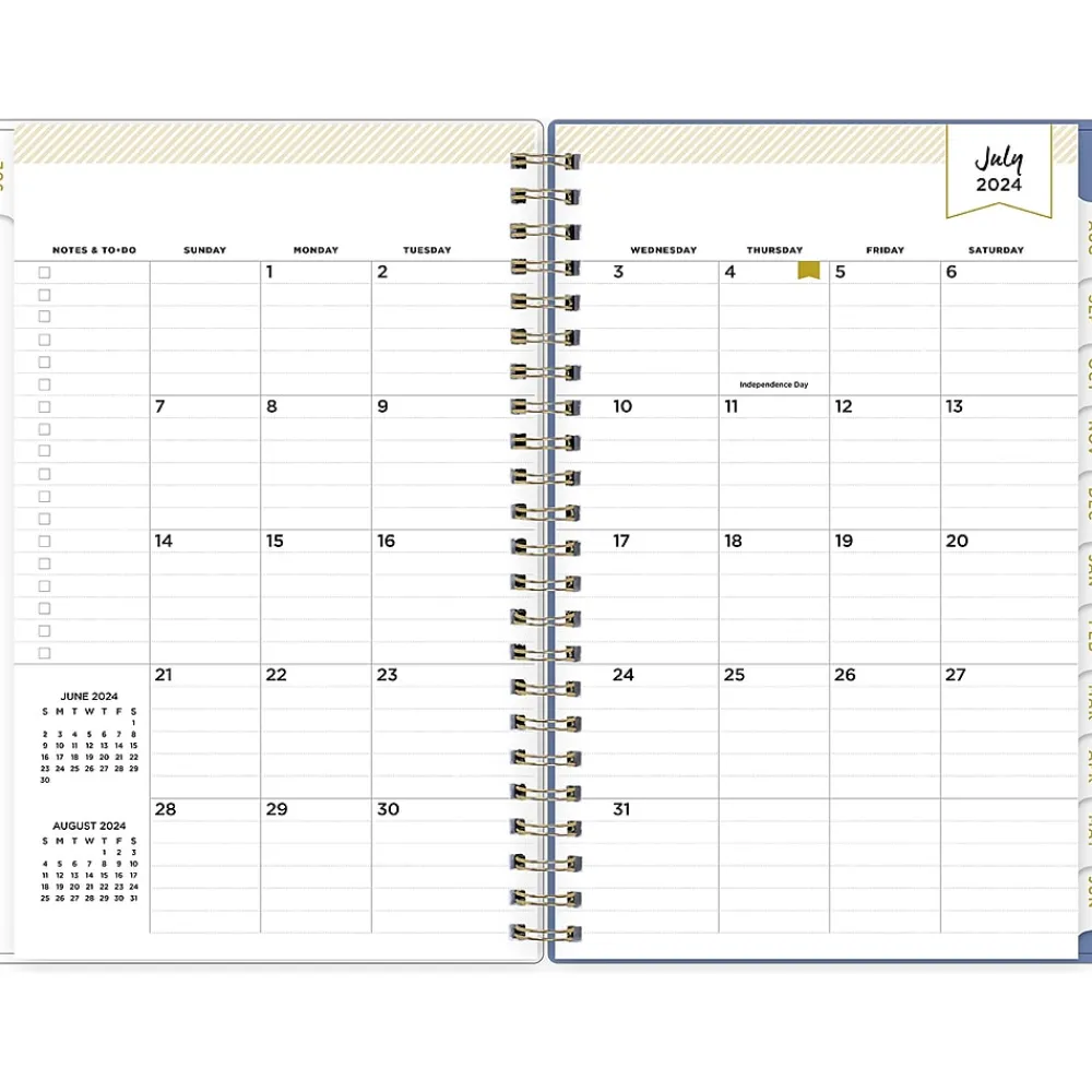 Academic Planners|Blue Sky 2024-2025 Day Designer Climbing Floral Blush 5" x 8" Academic Weekly & Monthly Planner, Plastic Cover, Multicolor
