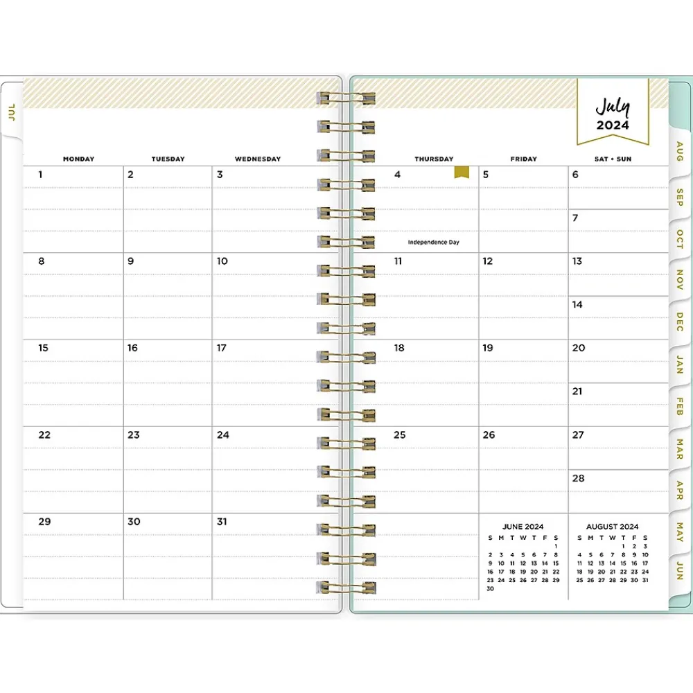 Academic Planners|Blue Sky 2024-2025 Day Designer Flower Mint 3.63" x 6.13" Academic Weekly & Monthly Planner, Multicolor (144878)