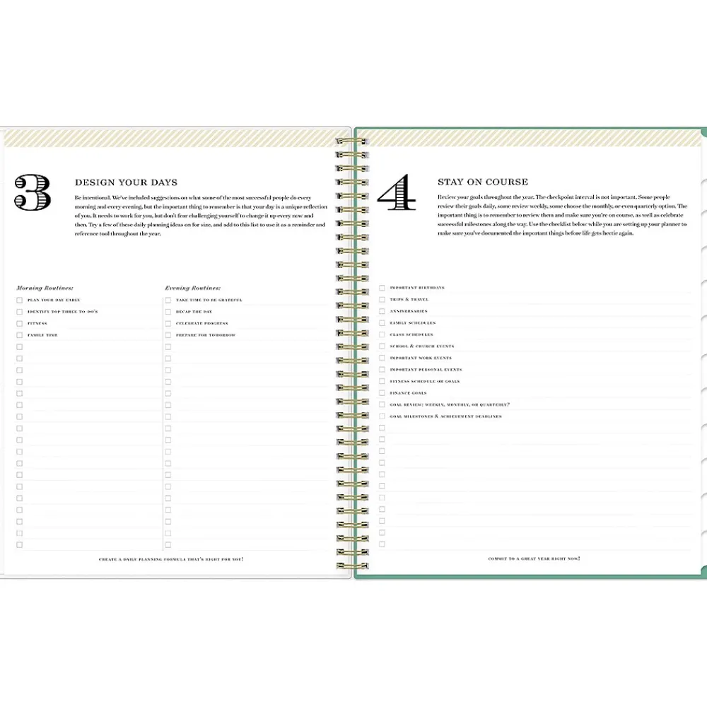 Academic Planners|Blue Sky 2024-2025 Day Designer Palms 8.5" x 11" Academic Weekly & Monthly Planner, Plastic Cover, White/Green (137891-A25)