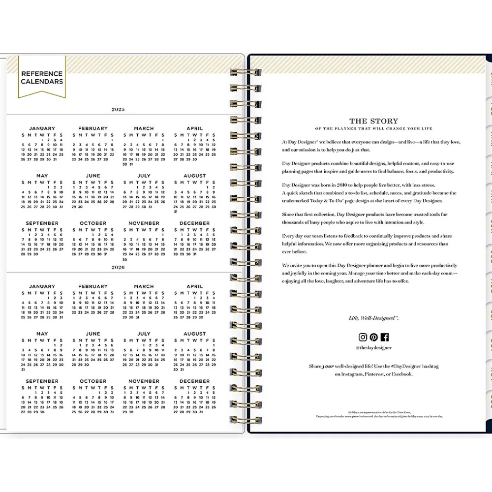 2025 Planners|Blue Sky 2025 Day Designer Peyton Navy 5" x 8" Weekly & Monthly Planner, Plastic Cover, Multicolor (103620-25)
