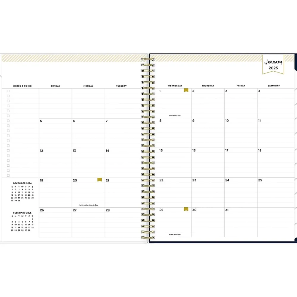 2025 Planners|Blue Sky 2025 Day Designer Peyton Navy 8.5" x 11" Weekly & Monthly Planner, Plastic Cover, Multicolor (103617-25)