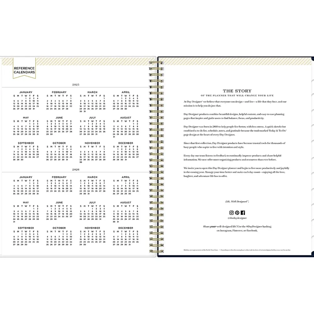 2025 Planners|Blue Sky 2025 Day Designer Peyton Navy 8.5" x 11" Weekly & Monthly Planner, Plastic Cover, Multicolor (103617-25)