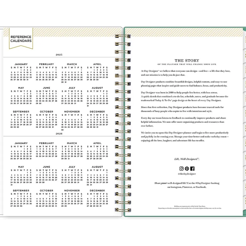 2025 Planners|Blue Sky 2025 Day Designer Peyton White 5" x 8" Weekly & Monthly Planner, Plastic Cover, Multicolor (103619-25)
