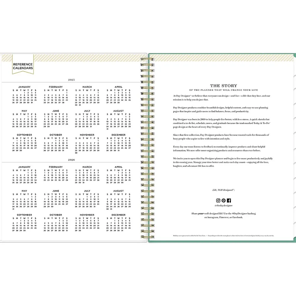 2025 Planners|Blue Sky 2025 Day Designer Peyton White 8.5" x 11" Weekly & Monthly Planner, Plastic Cover, Multicolor (103618-25)