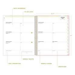 2025 Planners|Blue Sky 2025 Day Designer Roses Blush 8.5