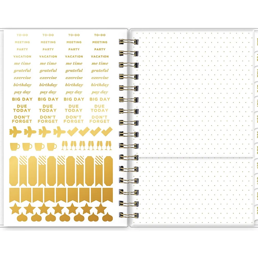 2025 Planners|Blue Sky 2025 Day Designer Rugby Stripe 5" x 8" Daily & Monthly Planner, Plastic Cover, Black/White (148121)