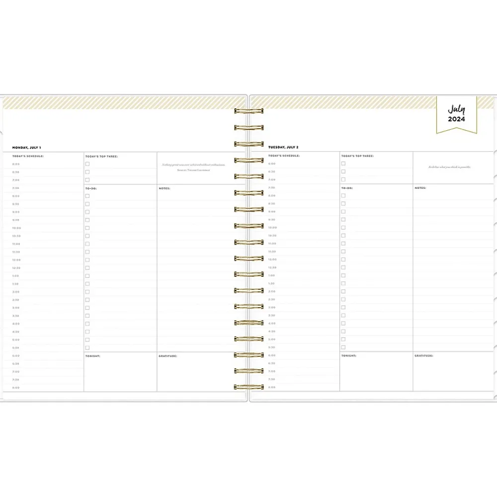 Academic Planners|Blue Sky 2024-2025 Day Designer Somerset Black 8" x 10" Academic Daily & Monthly Planner, Plastic Cover, Multicolor (144857)