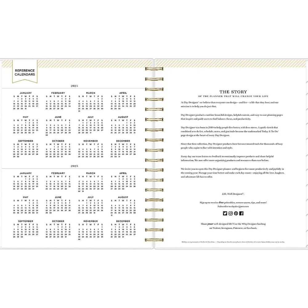 Academic Planners|Blue Sky 2024-2025 Day Designer Somerset Black 8" x 10" Academic Daily & Monthly Planner, Plastic Cover, Multicolor (144857)