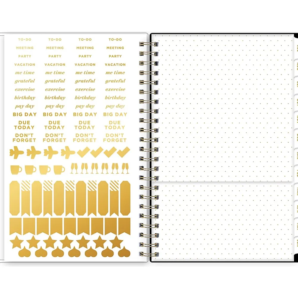 Academic Planners|Blue Sky 2024-2025 Day Designer Somerset Black 5" x 8" Academic Weekly & Monthly Planner, Plastic Cover, Multicolor (144856)