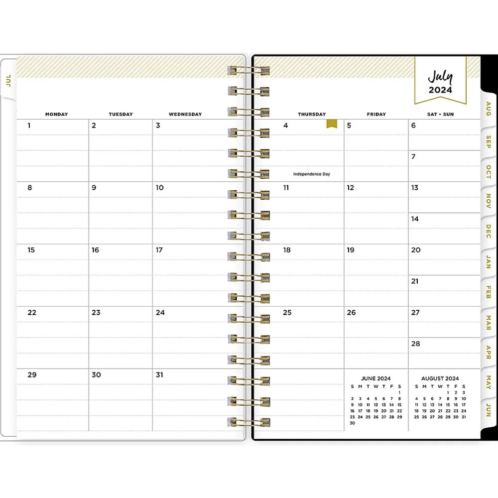 Academic Planners|Blue Sky 2024-2025 Day Designer Somerset Black 3.63" x 6.13" Academic Weekly & Monthly Planner, Plastic Cover, Multicolor
