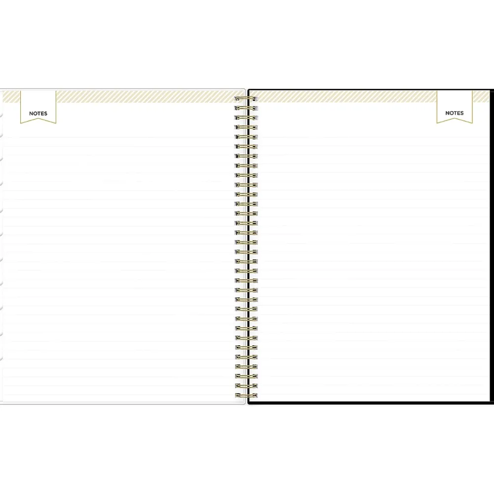Academic Planners|Blue Sky 2024-2025 Day Designer Swiss Dot 8.5" x 11" Academic Weekly & Monthly Planner, Black/Gold (150136)