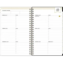 Academic Planners|Blue Sky 2024-2025 Day Designer Swiss Dot 5" x 8" Academic Weekly & Monthly Planner, Black/Gold (150137)