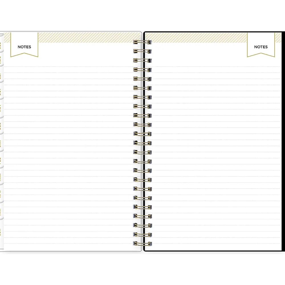 Academic Planners|Blue Sky 2024-2025 Day Designer Swiss Dot 5" x 8" Academic Weekly & Monthly Planner, Black/Gold (150137)