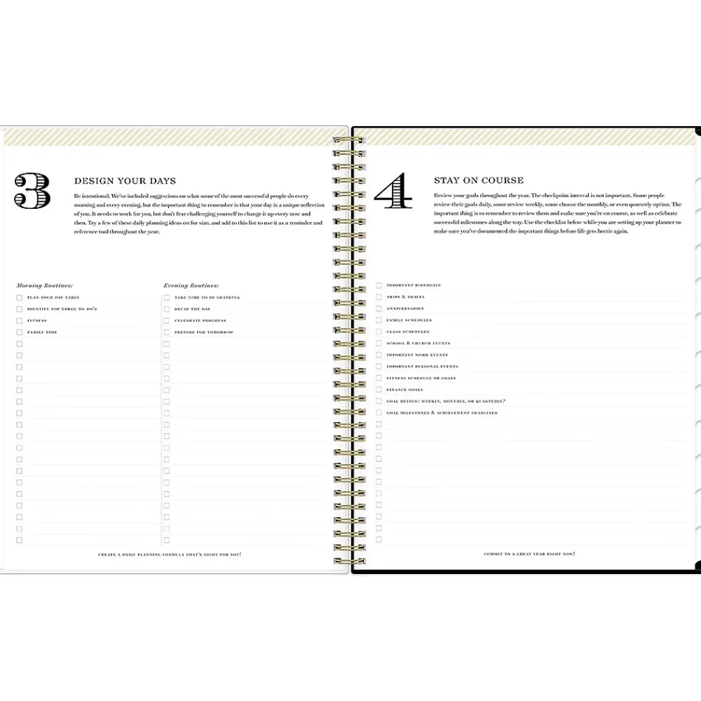 2025 Planners|Blue Sky 2025 Day Designer Swiss Dot 8.5" x 11" Weekly Planner, Plastic Cover, Black/Gold (148134)