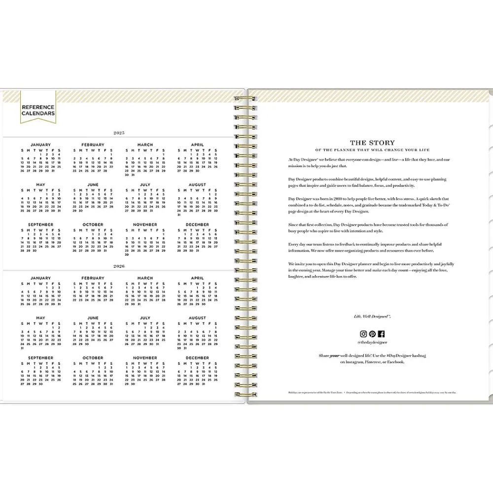 2025 Planners|Blue Sky 2025 Day Designer Tess 8.5" x 11" Weekly Planner, Plastic Cover, Tan/Off-White (148144)
