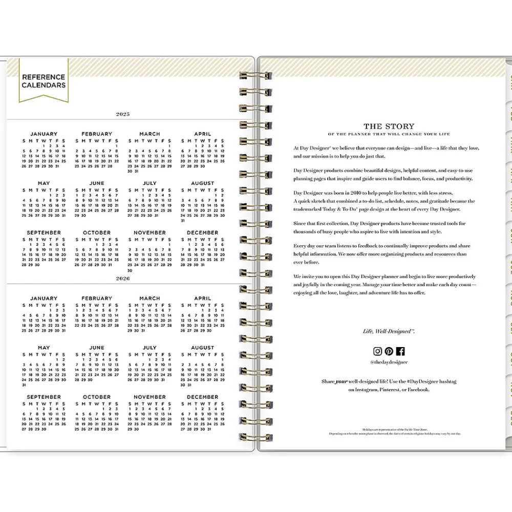 2025 Planners|Blue Sky 2025 Day Designer Tess 5" x 8" Weekly & Monthly Planner, Plastic Cover, Tan/Off-White (148145)