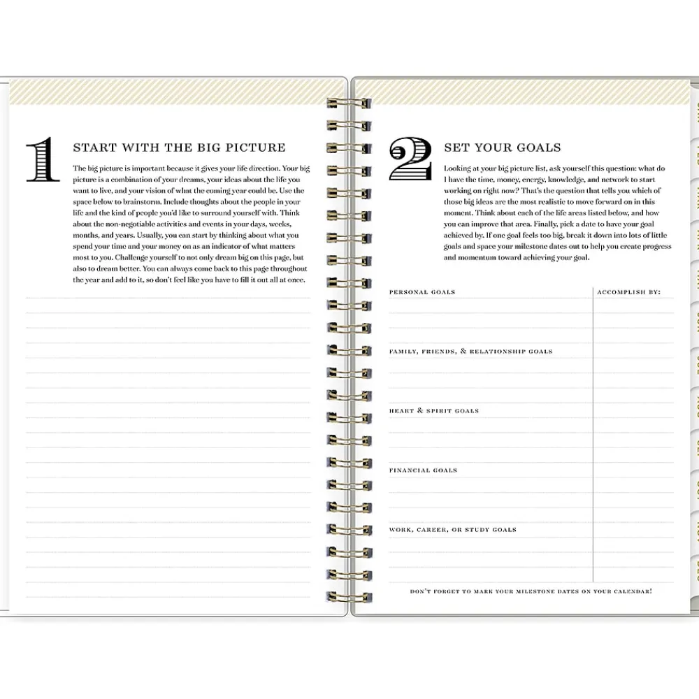 2025 Planners|Blue Sky 2025 Day Designer Tess 5" x 8" Weekly & Monthly Planner, Plastic Cover, Tan/Off-White (148145)