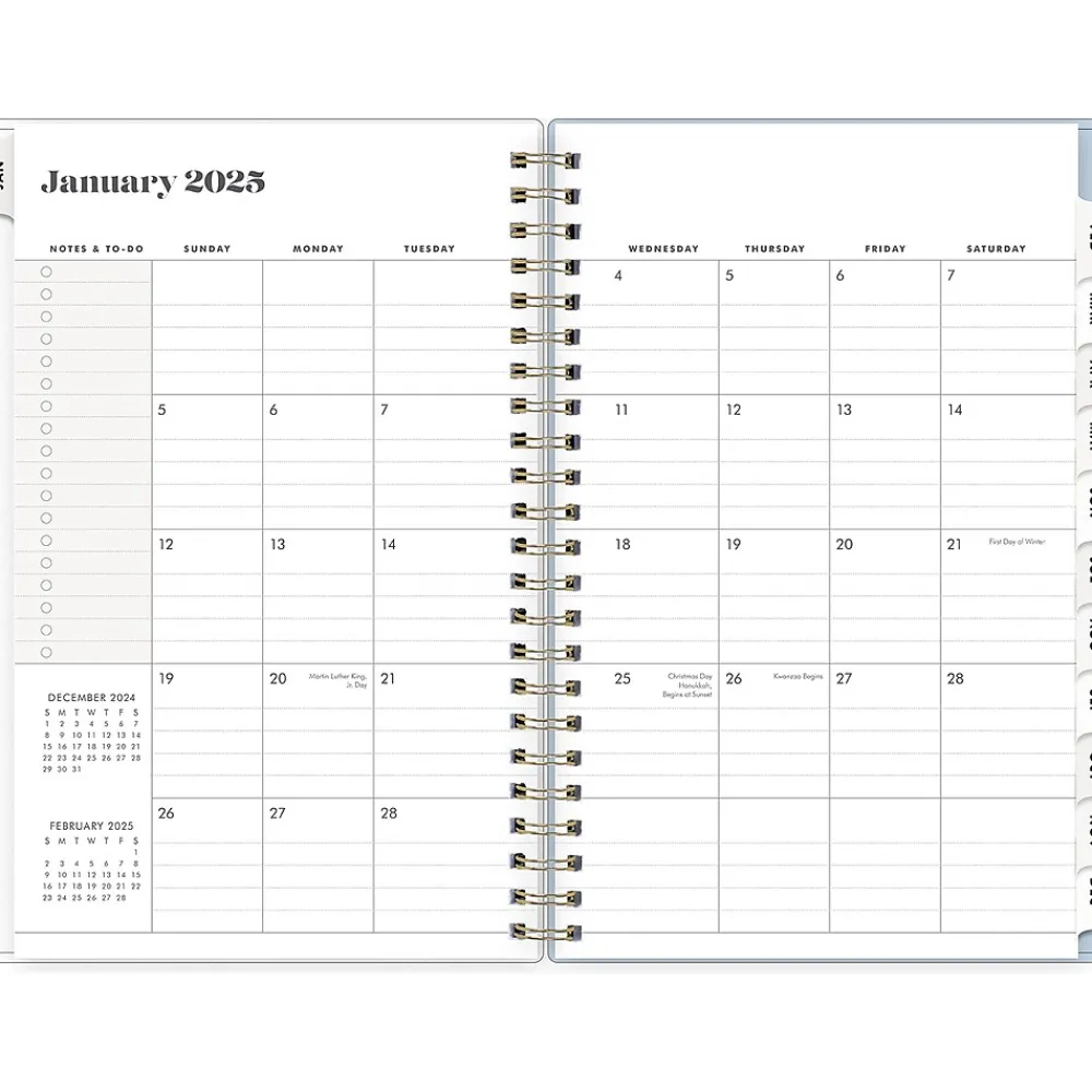 2025 Planners|Blue Sky 2025 Day Designer The Everygirl Evan Blue 5" x 8" Weekly & Monthly Planner, Plastic Cover, Blue/White (150778)