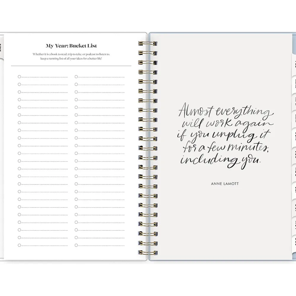 2025 Planners|Blue Sky 2025 Day Designer The Everygirl Evan Blue 5" x 8" Weekly & Monthly Planner, Plastic Cover, Blue/White (150778)