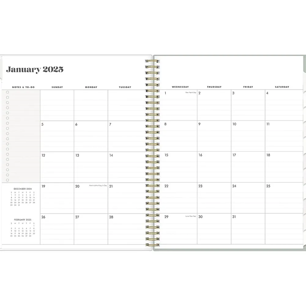 2025 Planners|Blue Sky 2025 Day Designer The Everygirl Tuberose 8.5" x 11" Weekly Planner, Plastic Cover, Green/White (150775)