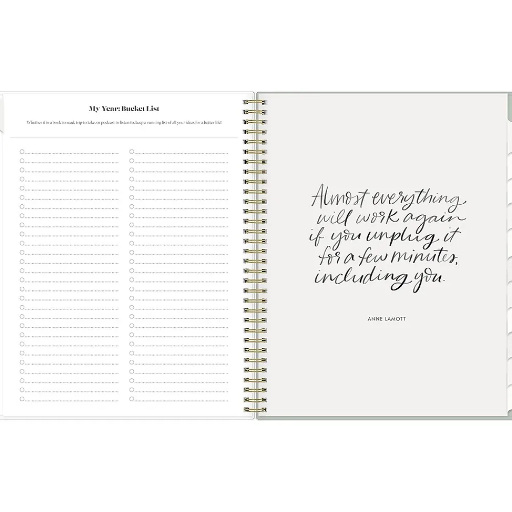 2025 Planners|Blue Sky 2025 Day Designer The Everygirl Tuberose 8.5" x 11" Weekly Planner, Plastic Cover, Green/White (150775)