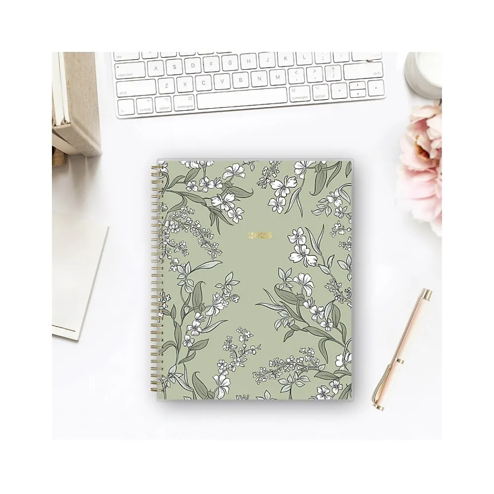 2025 Planners|Blue Sky 2025 Day Designer The Everygirl Tuberose 8.5" x 11" Weekly Planner, Plastic Cover, Green/White (150775)