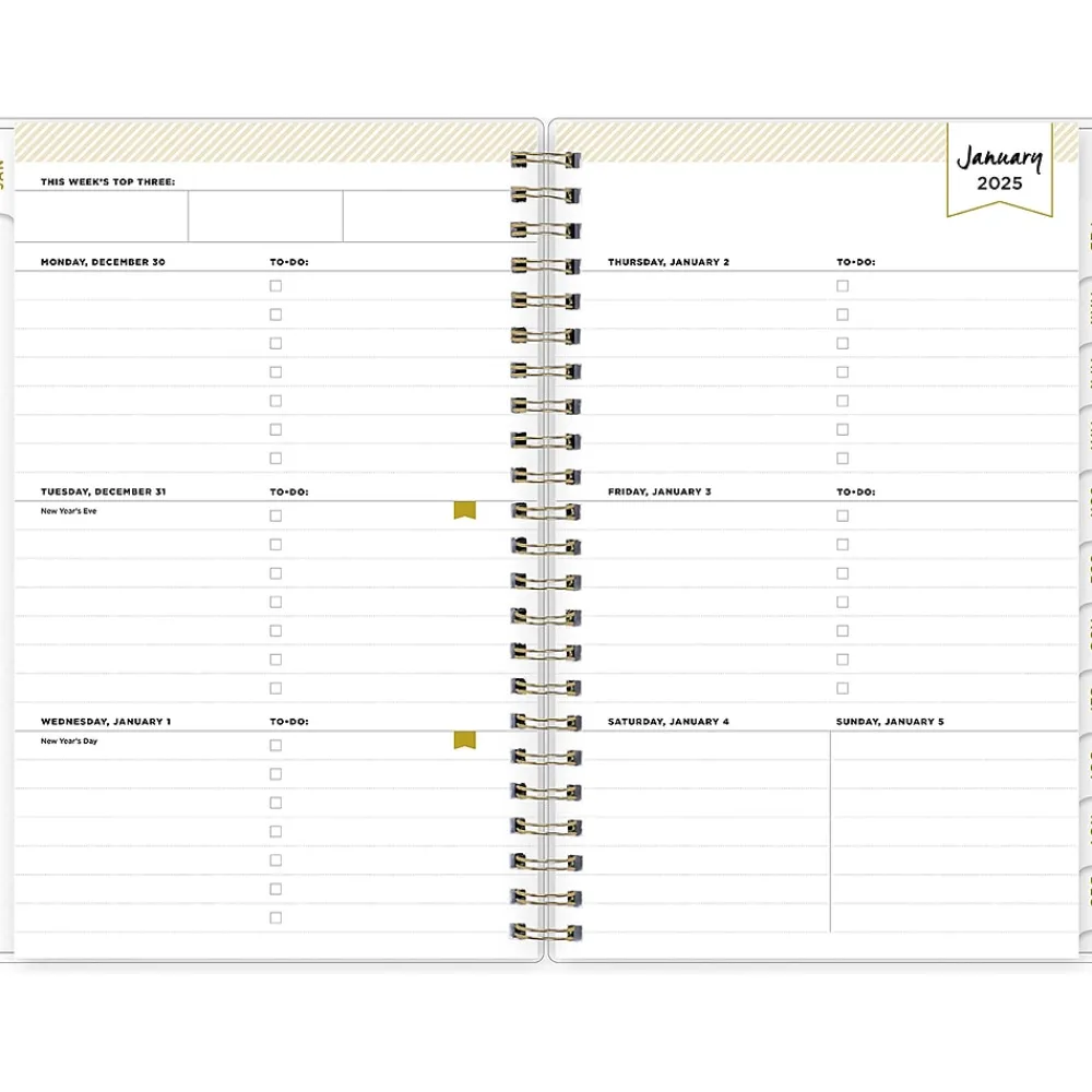 2025 Planners|Blue Sky 2025 Day Designer Tile 5" x 8" Weekly & Monthly Planner, Plastic Cover, Blue/White (101410-25)
