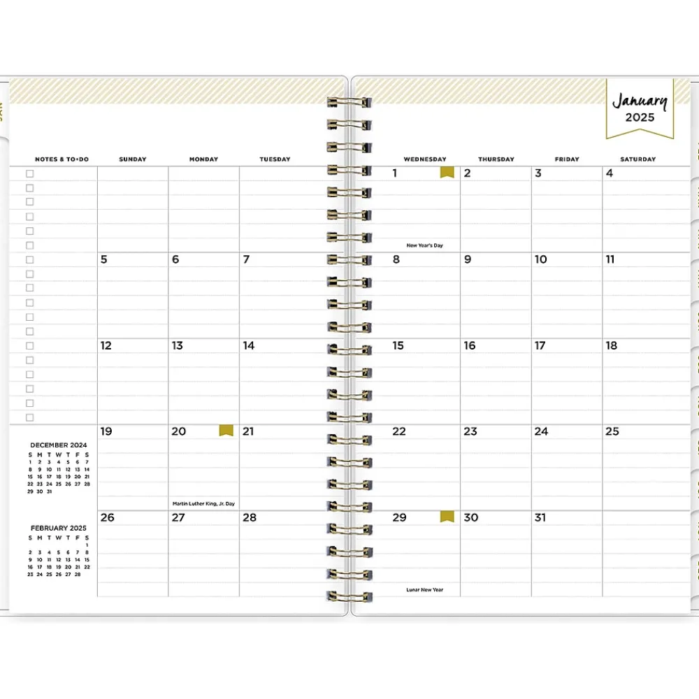 2025 Planners|Blue Sky 2025 Day Designer Tile 5" x 8" Weekly & Monthly Planner, Plastic Cover, Blue/White (101410-25)