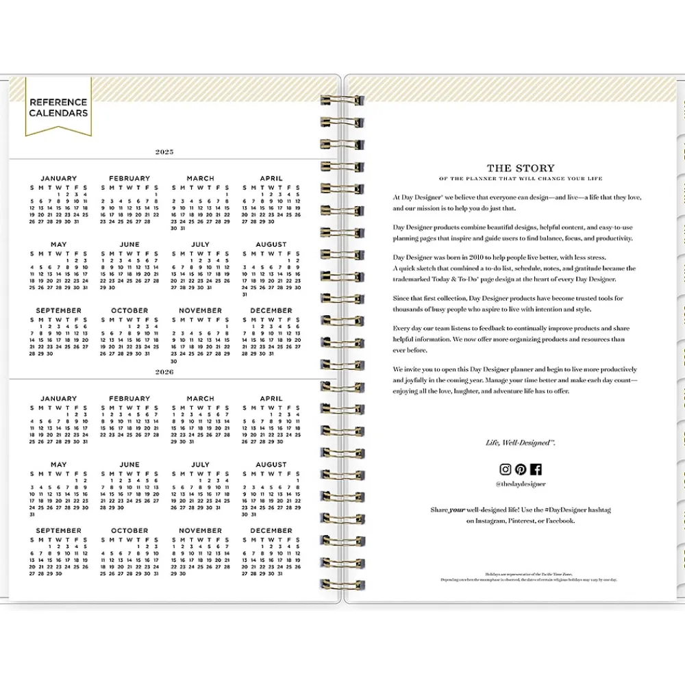 2025 Planners|Blue Sky 2025 Day Designer Tile 5" x 8" Weekly & Monthly Planner, Plastic Cover, Blue/White (101410-25)