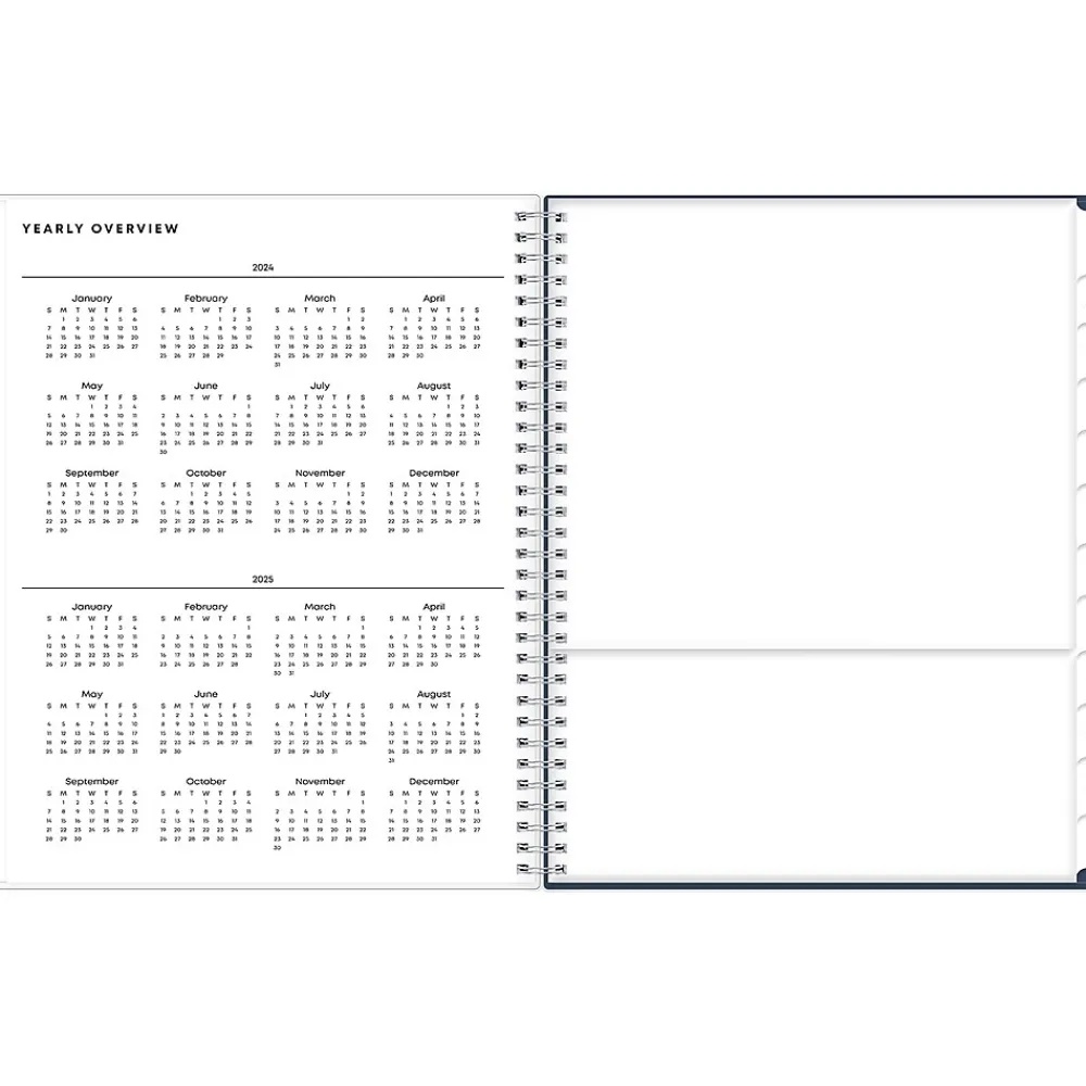 Academic Planners|Blue Sky 2024-2025 Decosta Blue 8.5" x 11" Academic Weekly & Monthly Student Planner, Plastic Cover (150459)