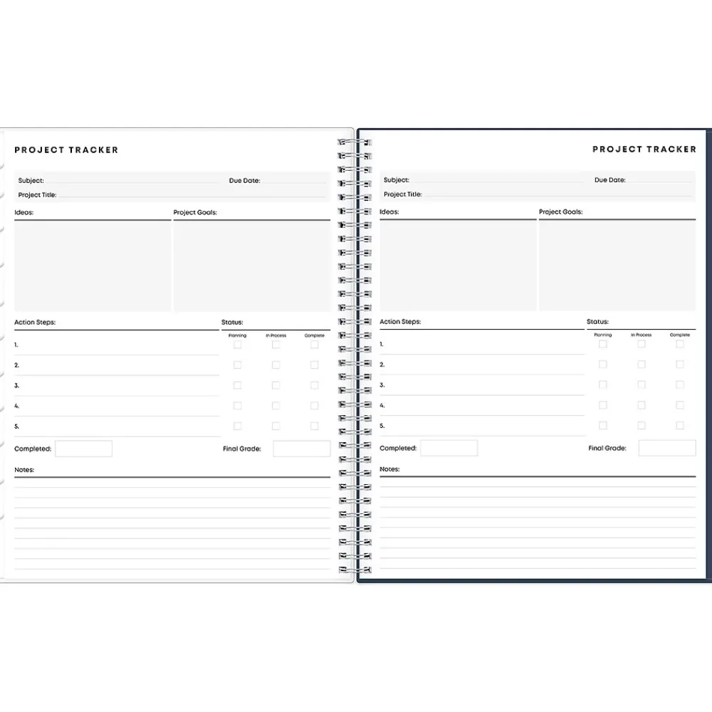 Academic Planners|Blue Sky 2024-2025 Decosta Blue 8.5" x 11" Academic Weekly & Monthly Student Planner, Plastic Cover (150459)