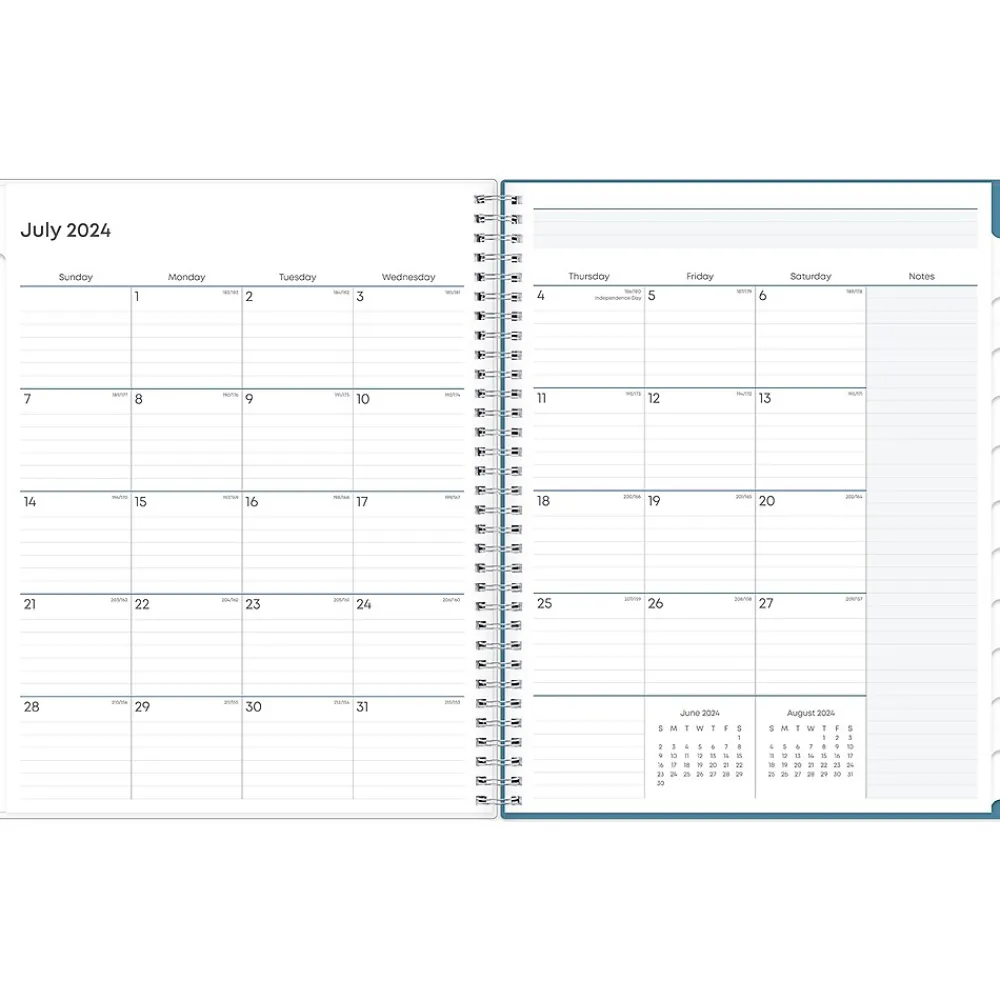 Academic Planners|Blue Sky 2024-2025 Ditsy Dapple Light 8.5" x 11" Academic Weekly & Monthly Teacher Planner, Plastic Cover, Multicolor